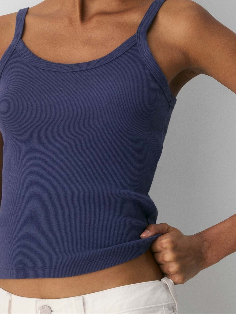 Classic Ribbed Tank Top - Navy